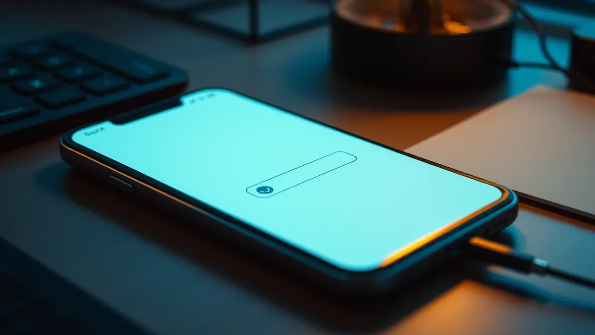 Illustration: A sleek smartphone rests on a desk, its screen displaying a blank form with a simple checkbox.