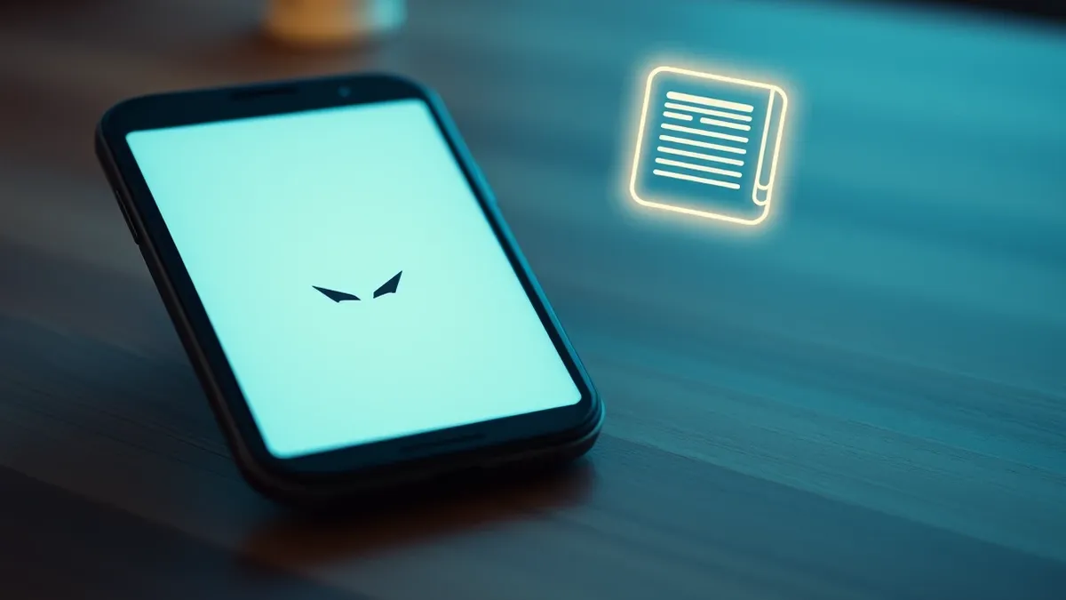 Illustration: A sleek smartphone displays a simple chat interface with blank message bubbles.