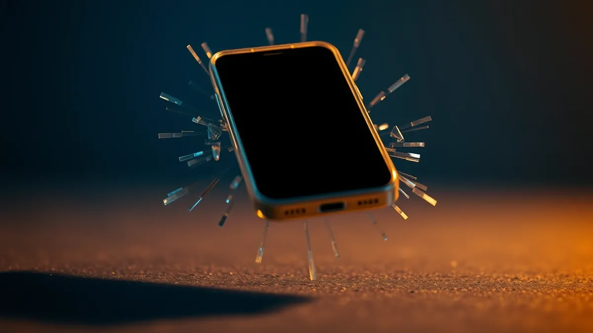 Illustration: A translucent smartphone floats in midair, its screen dark and blank.