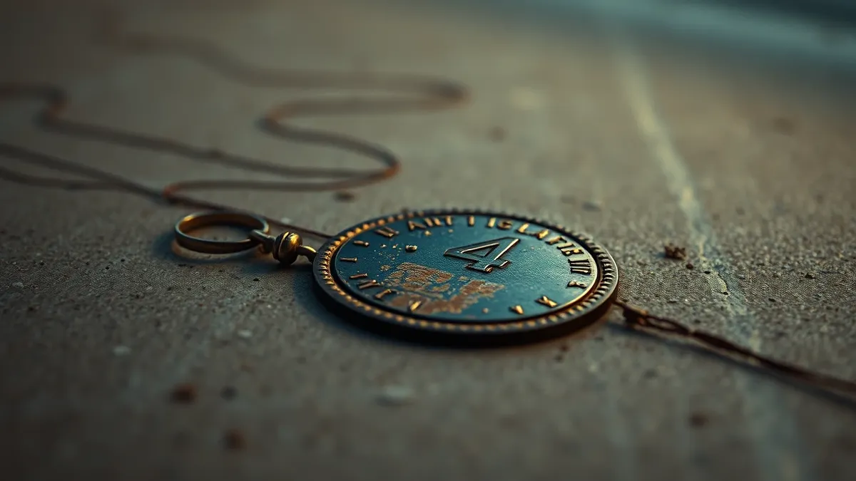 Illustration: A dusty certificate authority badge lies discarded on a concrete floor next to a single, solitary numeral four carved into the surface.
