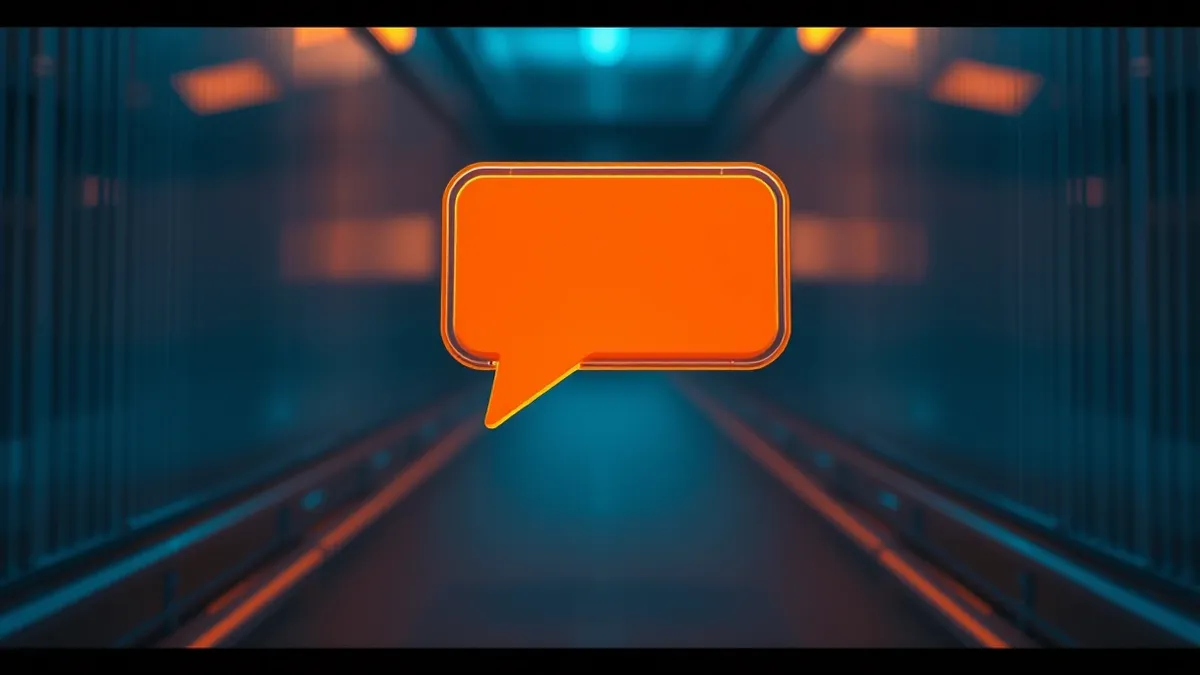 Illustration: A sleek digital message bubble floats mid-air, its contents mirrored by a translucent, slightly faded duplicate trailing behind it.