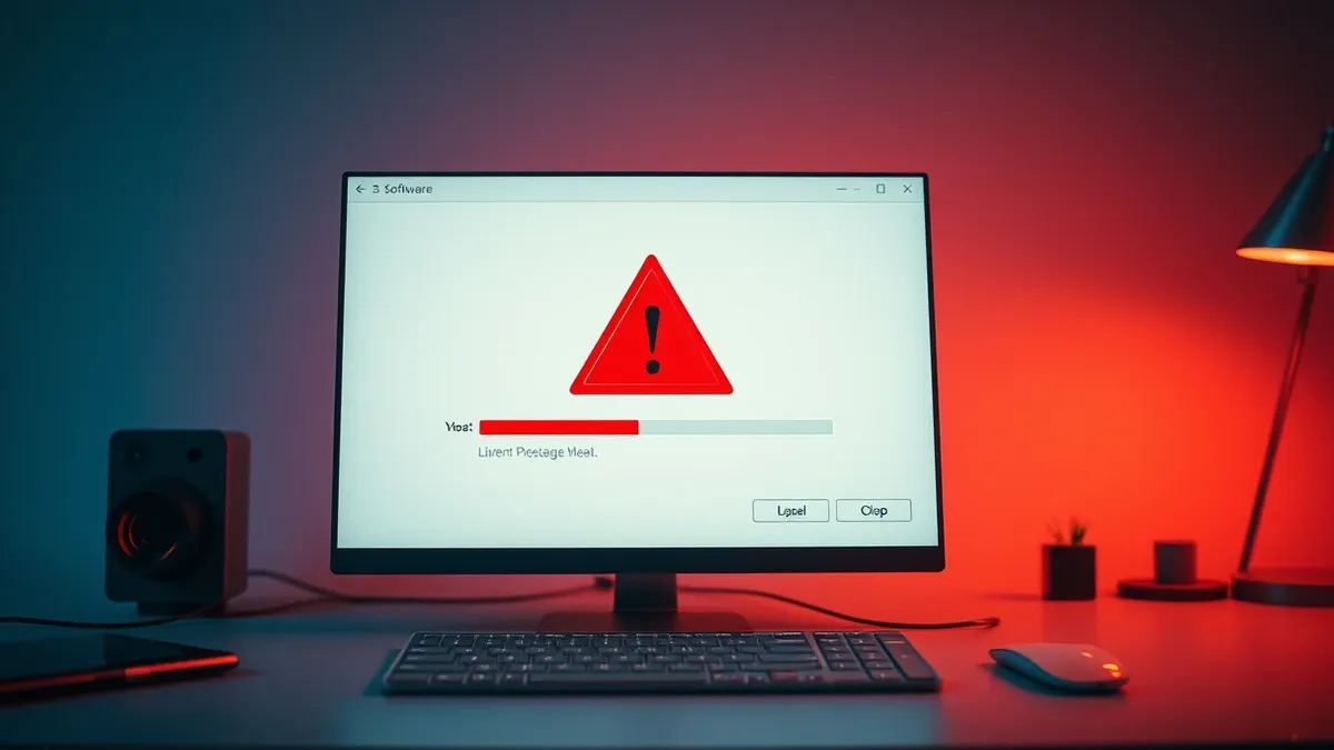 Illustration: A generic software installer window sits on a clean desktop background.